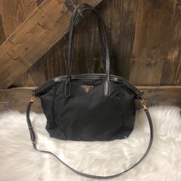 Prada Handbags - PRADA Tessuto Nylon with Leather Trim Tote